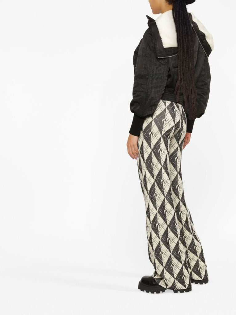Black Crescent Moon Knitted Trousers