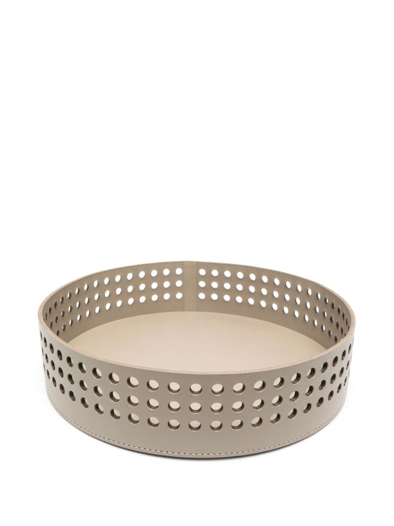 Neutral Mimosa Large Leather Basket
