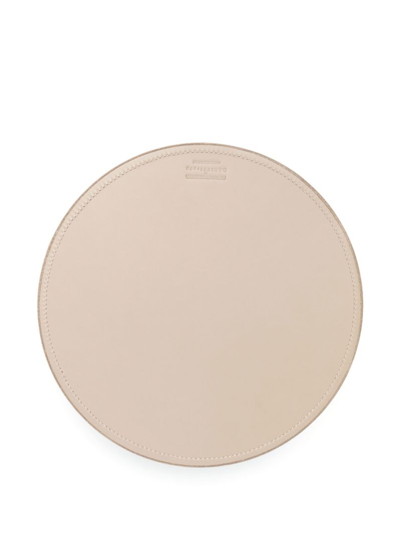 Neutral Mimosa Large Leather Basket
