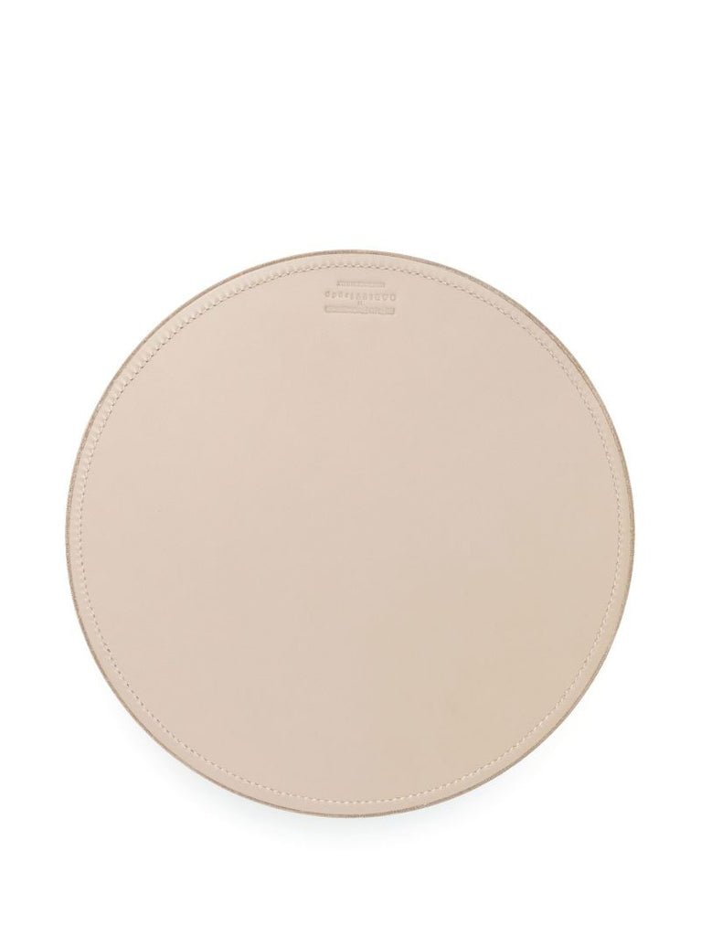 Neutral Mimosa Large Leather Basket