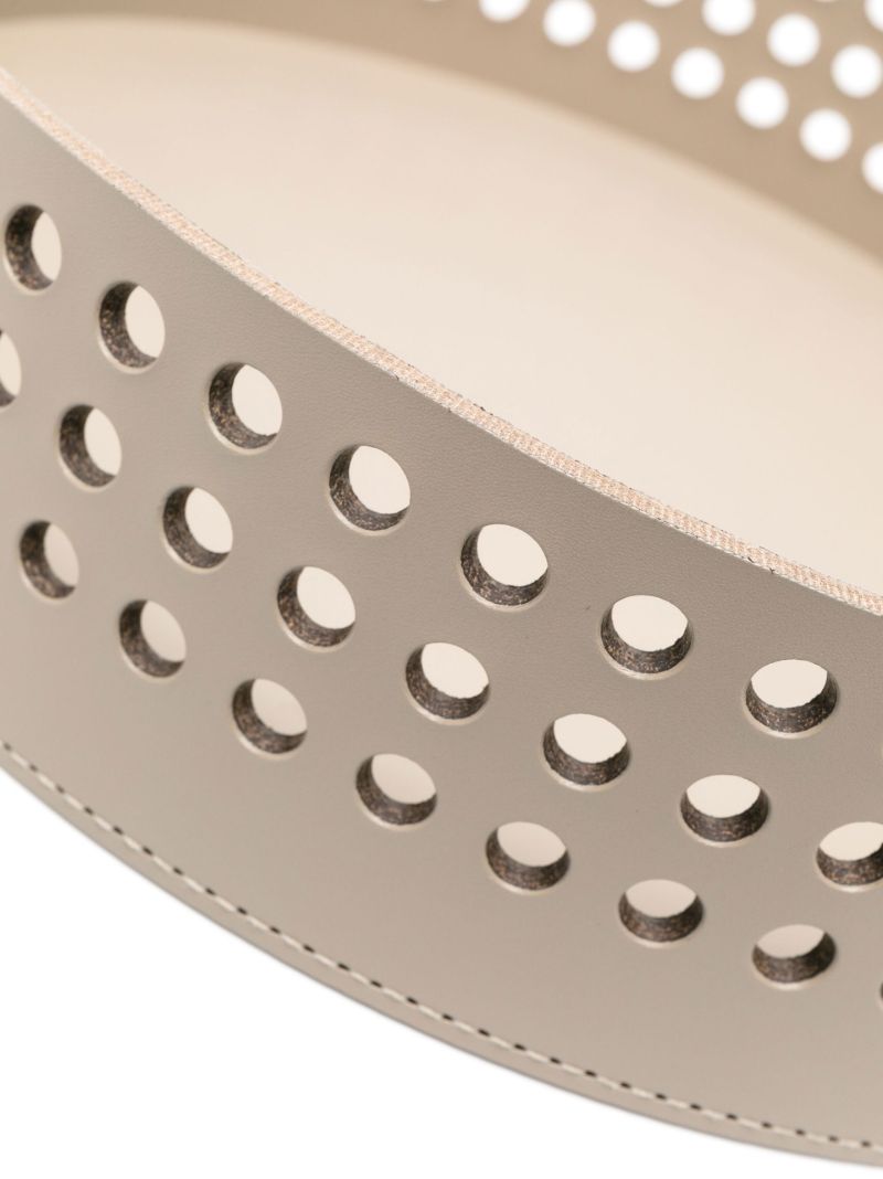 Neutral Mimosa Large Leather Basket