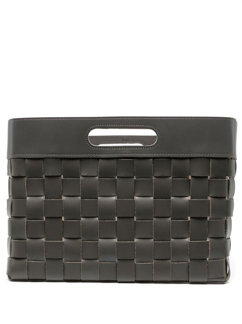 Grey Verona Small Leather Basket