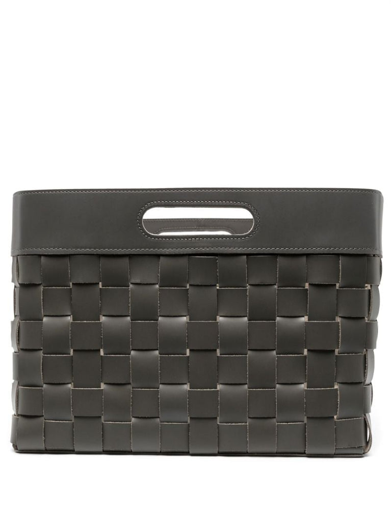 Grey Verona Small Leather Basket
