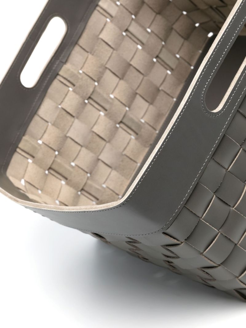 Grey Verona Small Leather Basket