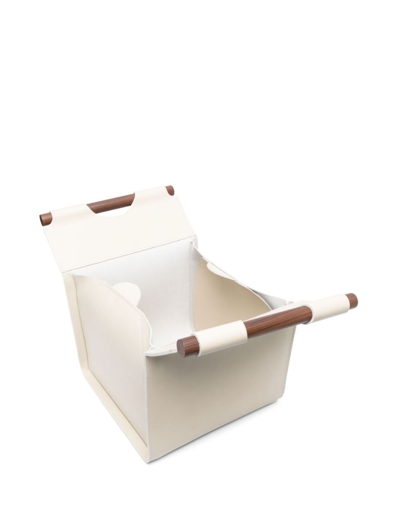Grey Jota Leather Storage Basket