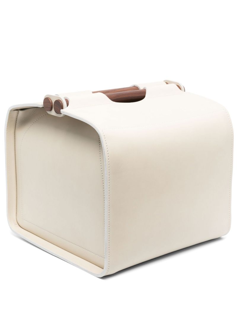 Grey Jota Leather Storage Basket