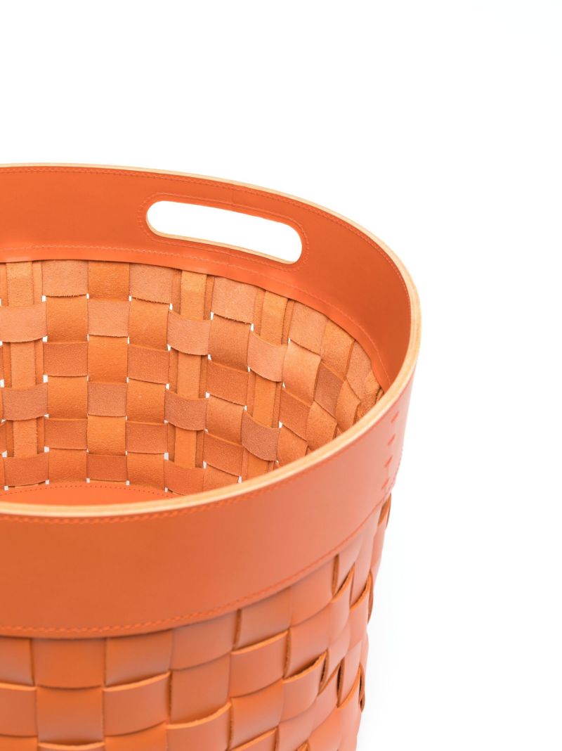 Orange  Verona Small Leather Basket