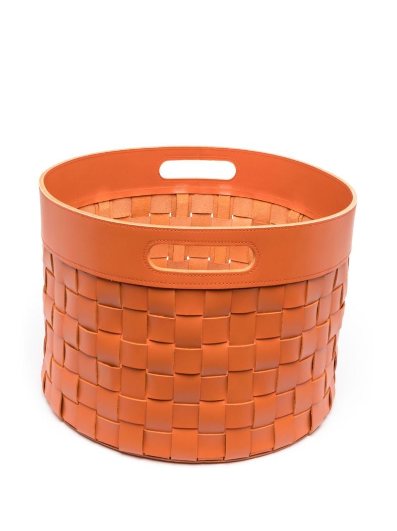 Orange  Verona Small Leather Basket