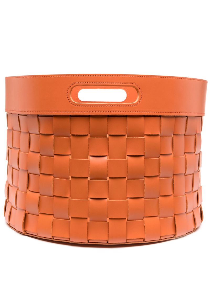 Orange  Verona Small Leather Basket