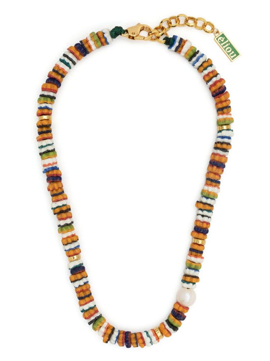 Gold-tone Valencia Beaded Pearl Necklace