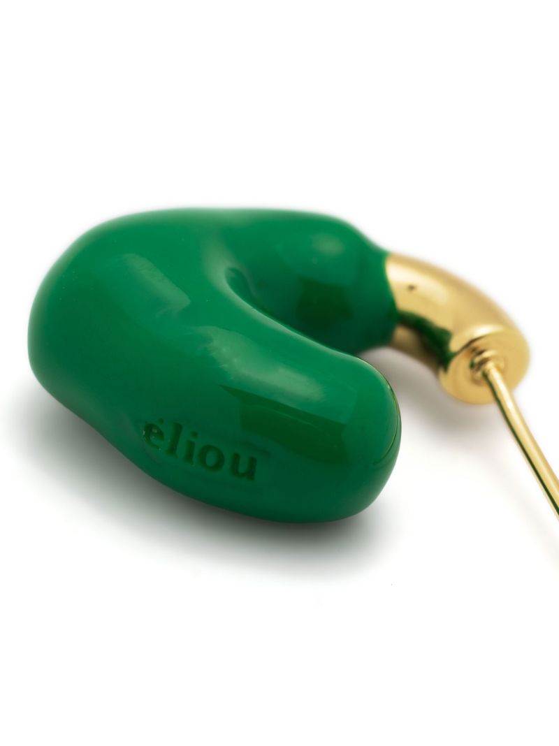 Gold-tone Resin Dip Hoop Earring