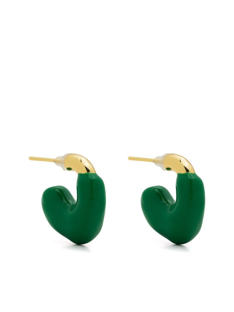 Gold-tone Resin Dip Hoop Earring