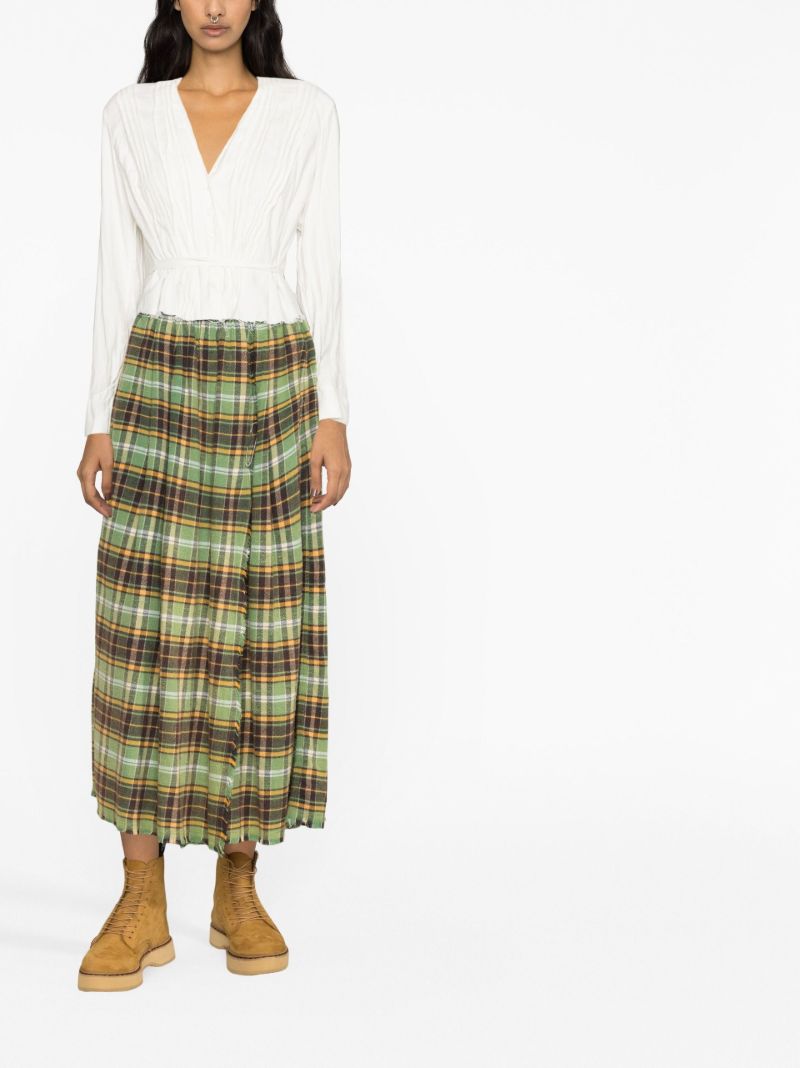 Green Plaid Midi Skirt