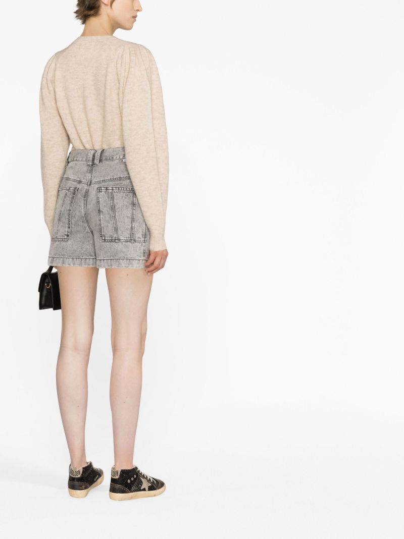 Grey Sintio High-waisted Denim Shorts