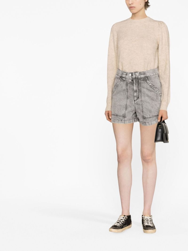 Grey Sintio High-waisted Denim Shorts