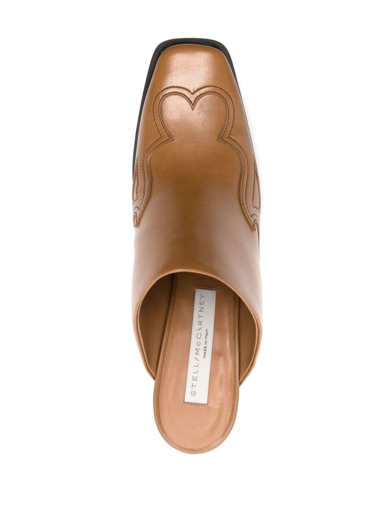 Brown Cowbody Cloudy 97 Faux Leather Mules