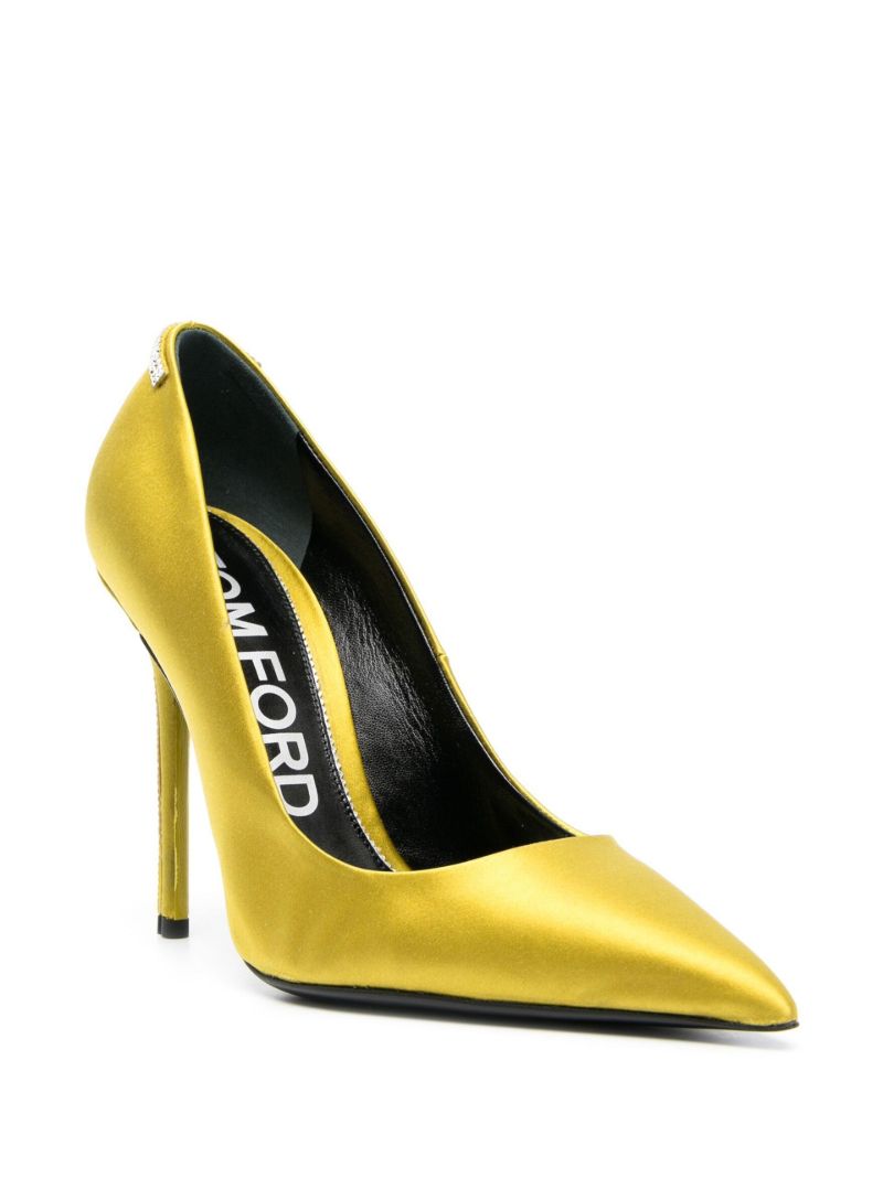 Yellow 105 Crystal Satin Pumps