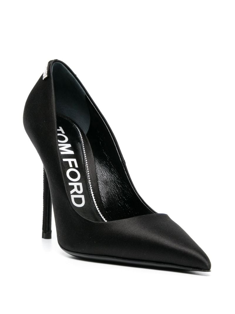 Black 105 Crystal Satin Pumps