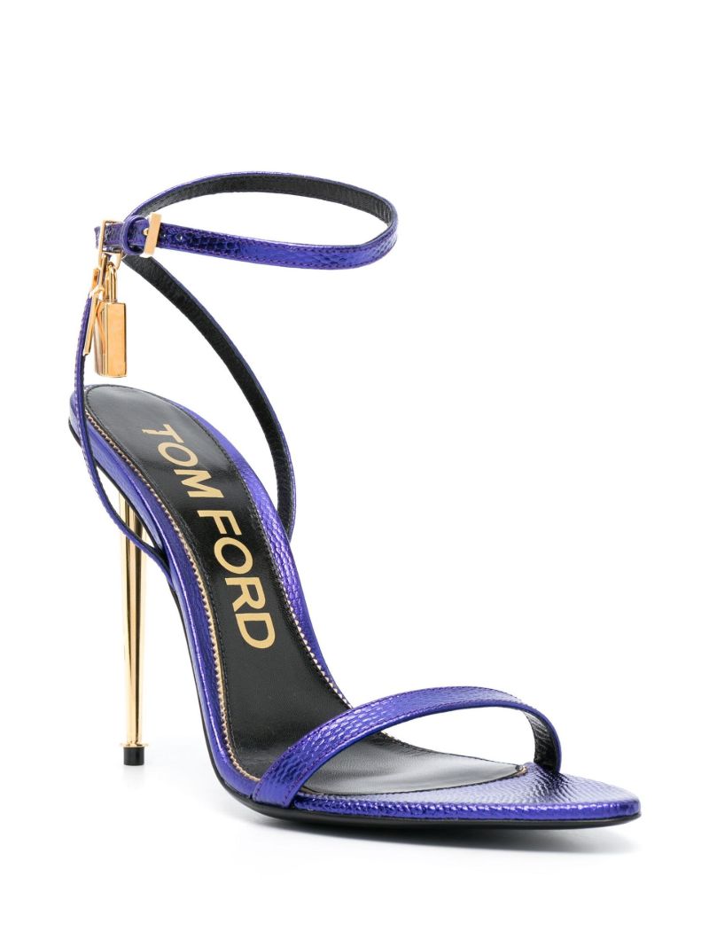 Purple Padlock Pointy Naked 105 Leather Sandals