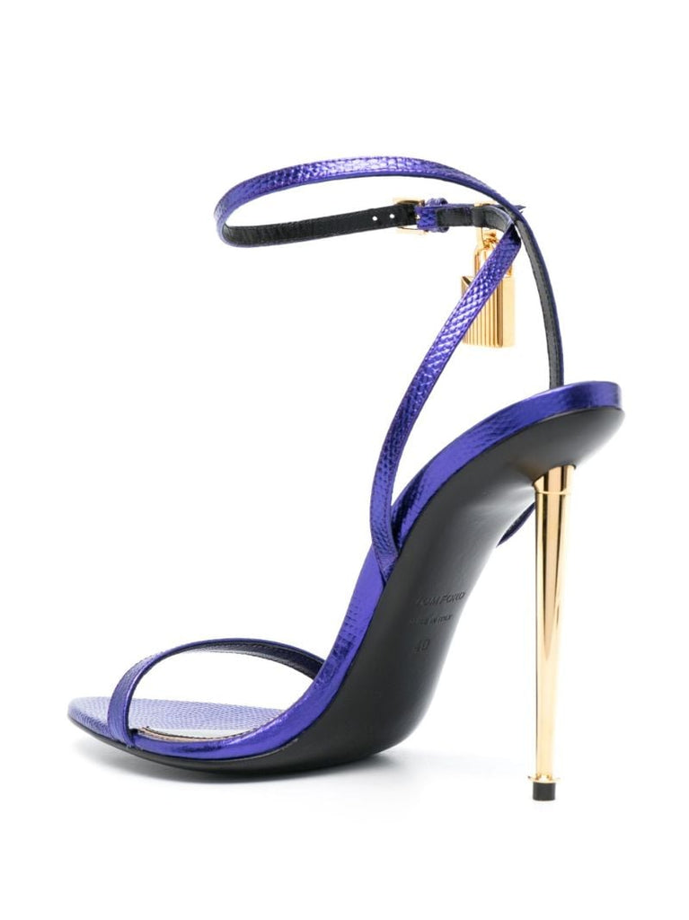 Purple Padlock Pointy Naked 105 Leather Sandals