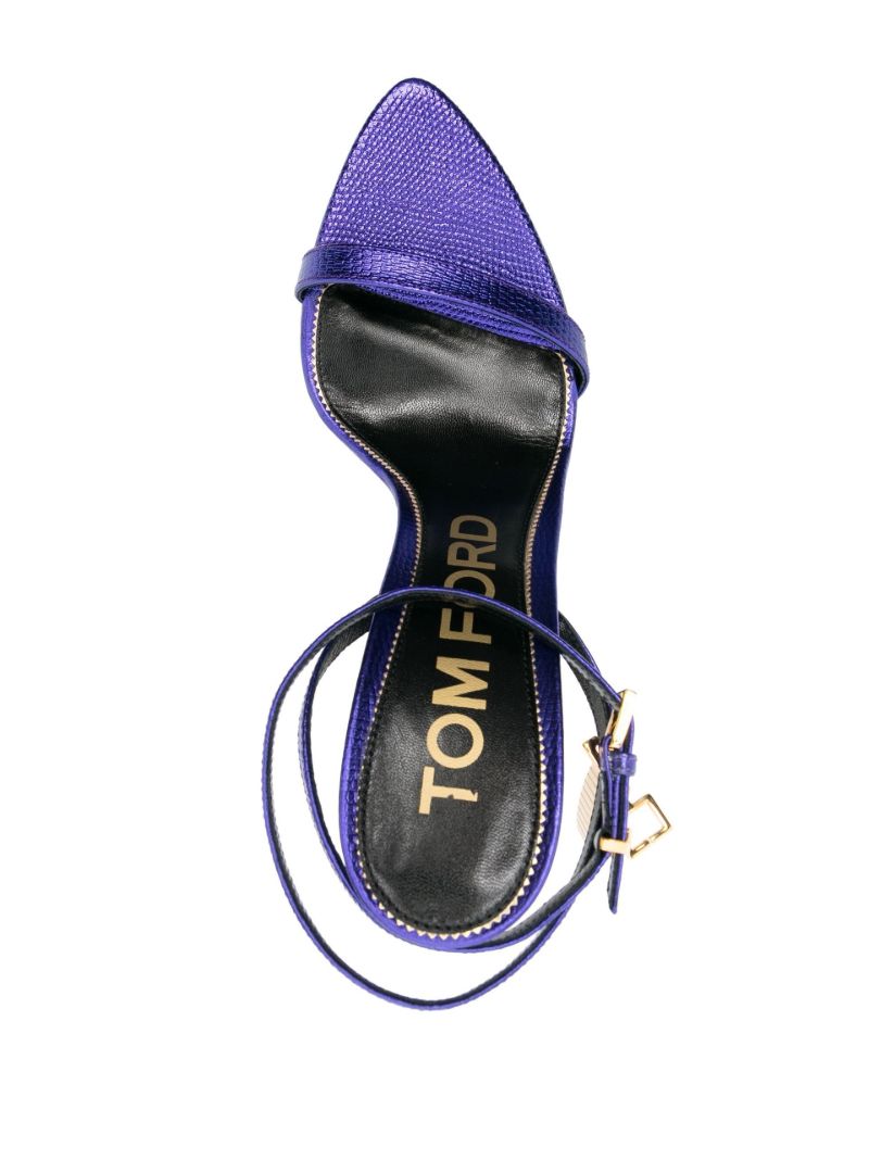 Purple Padlock Pointy Naked 105 Leather Sandals