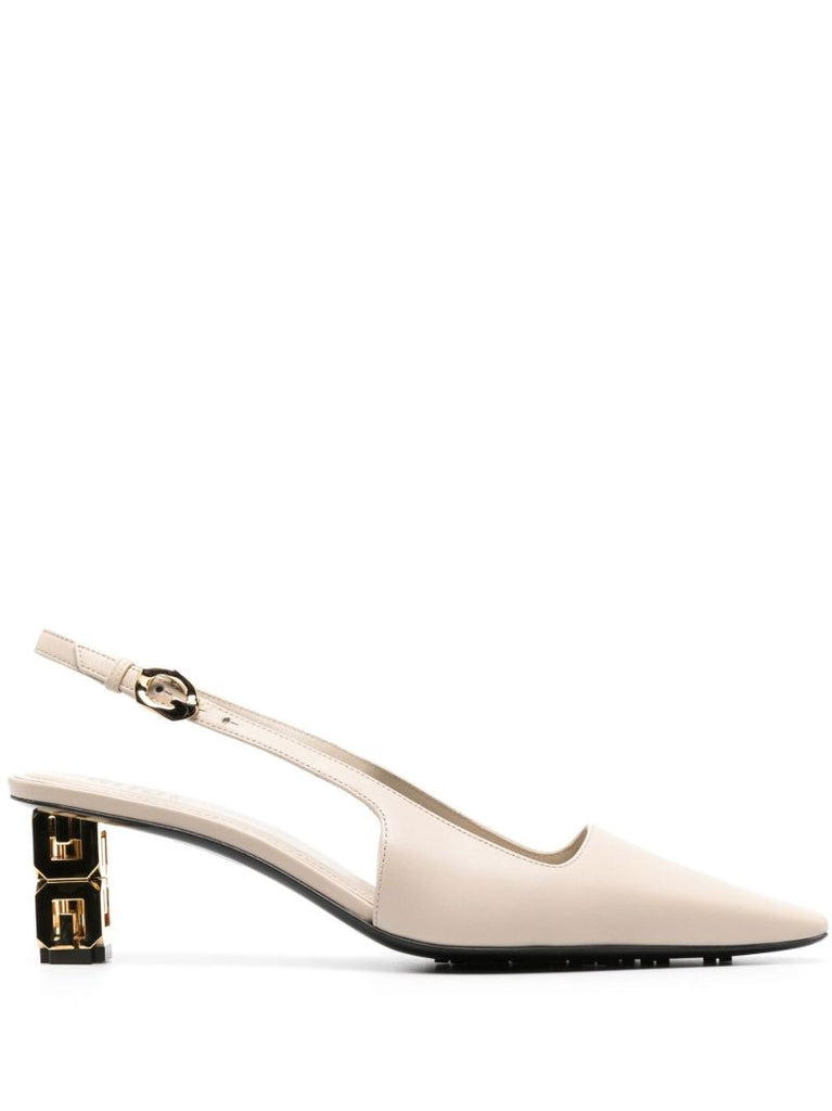 White G Cube 50 Slingback Pumps