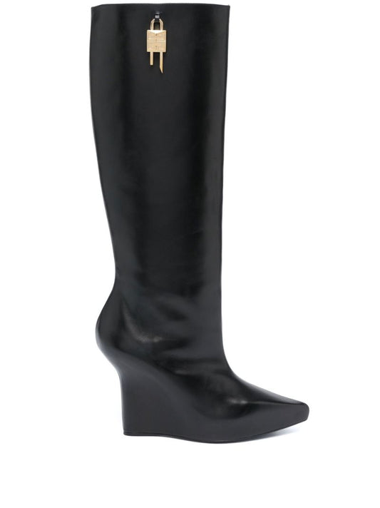 Black G-lock 110 Wedge Knee-high Boots