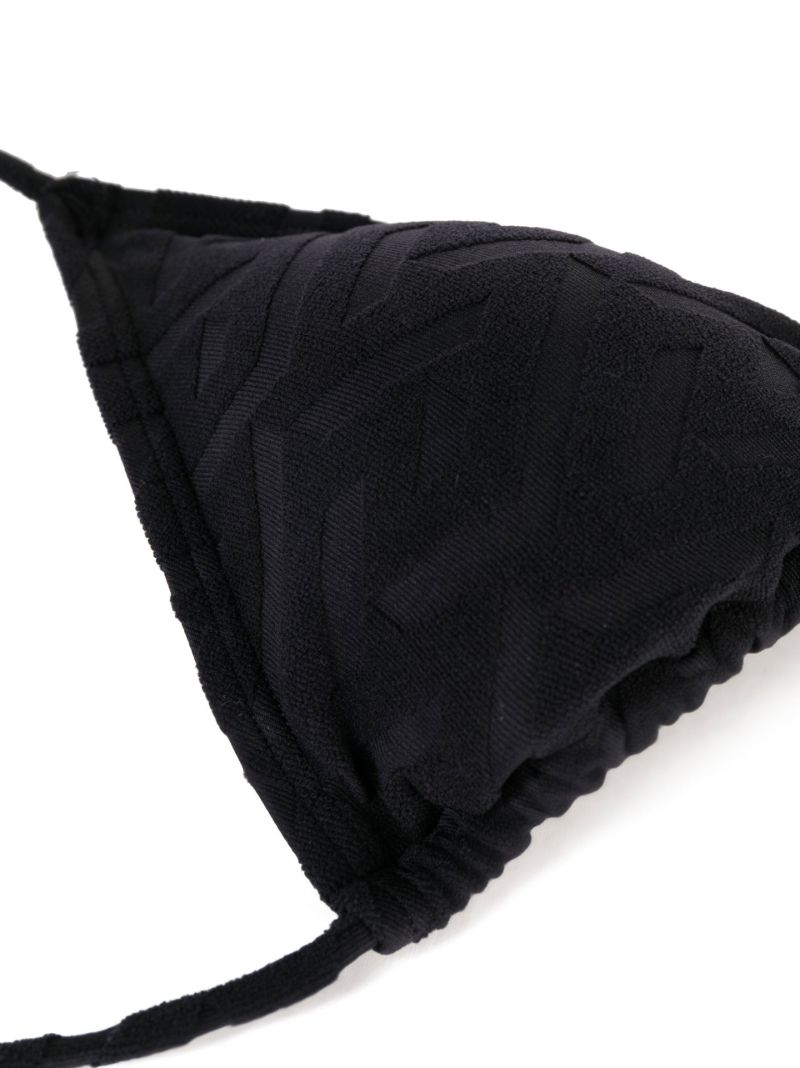 Black Debossed Monogram Bikini Top