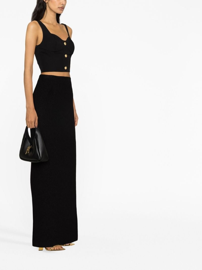 Black Bustier Wool Crop Top