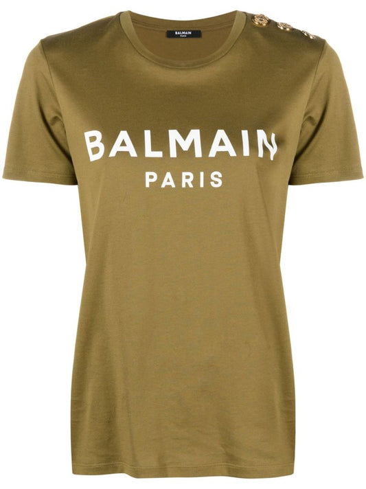 Green Logo Cotton T-shirt