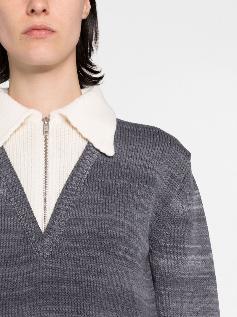 Grey Layered Cropped Sweater