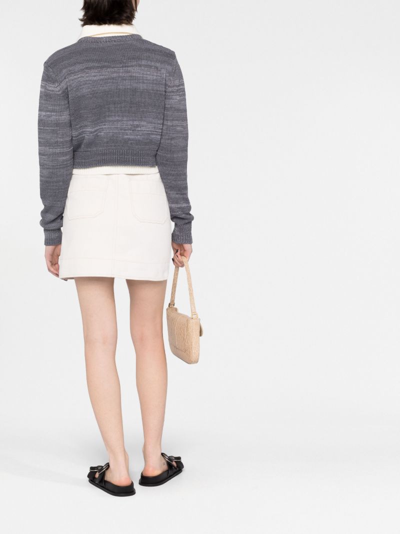 Grey Layered Cropped Sweater