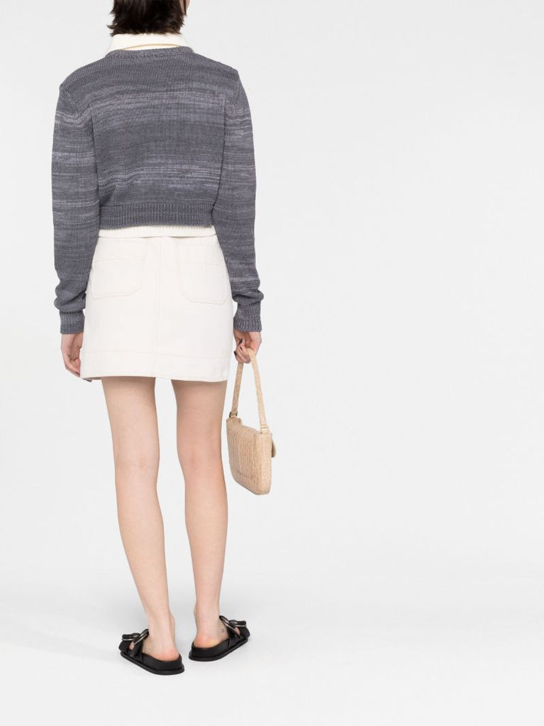 Grey Layered Cropped Sweater