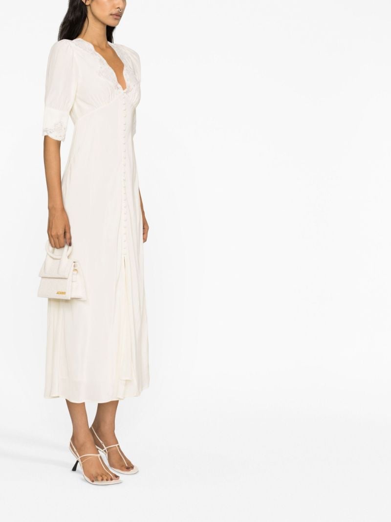 Neutral Simone Lace Trim Dress