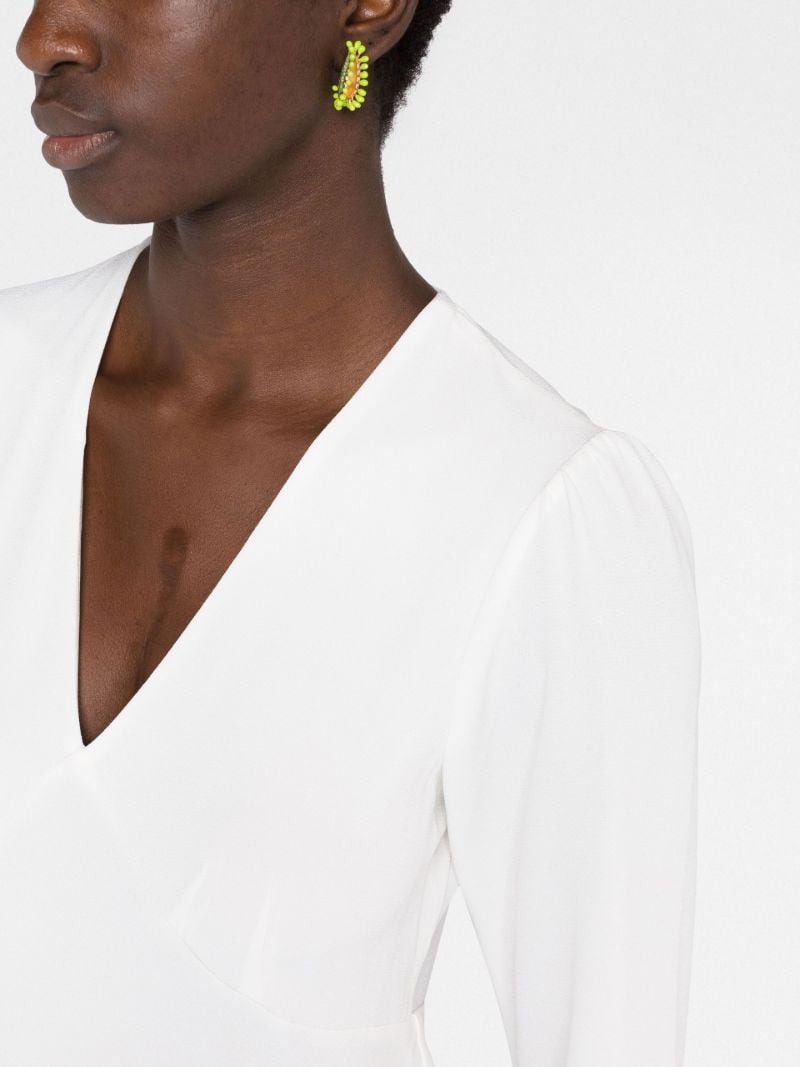 White Mya Feather Trim Midi Dress