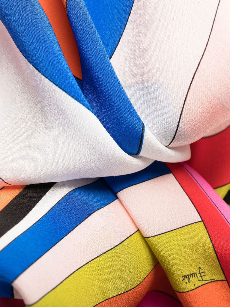 Multicolour Iride Print Silk Dress