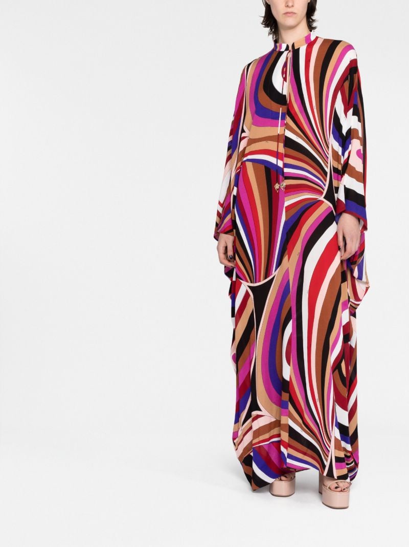 Multicolour Iride Print Kaftan Dress