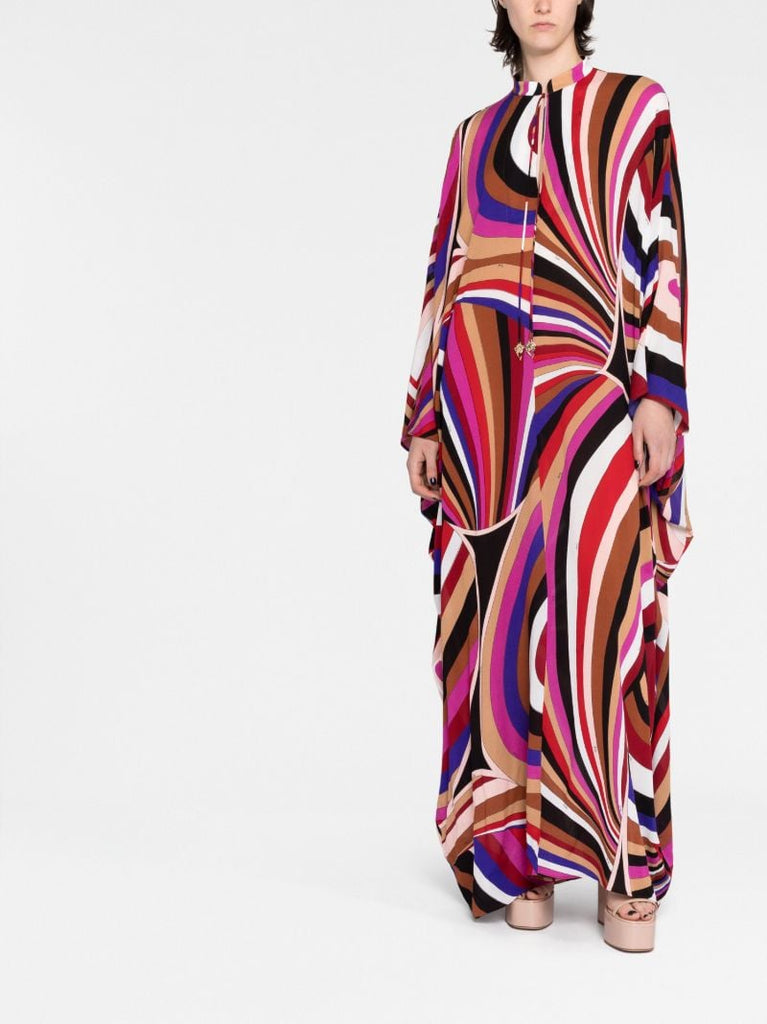 Multicolour Iride Print Kaftan Dress