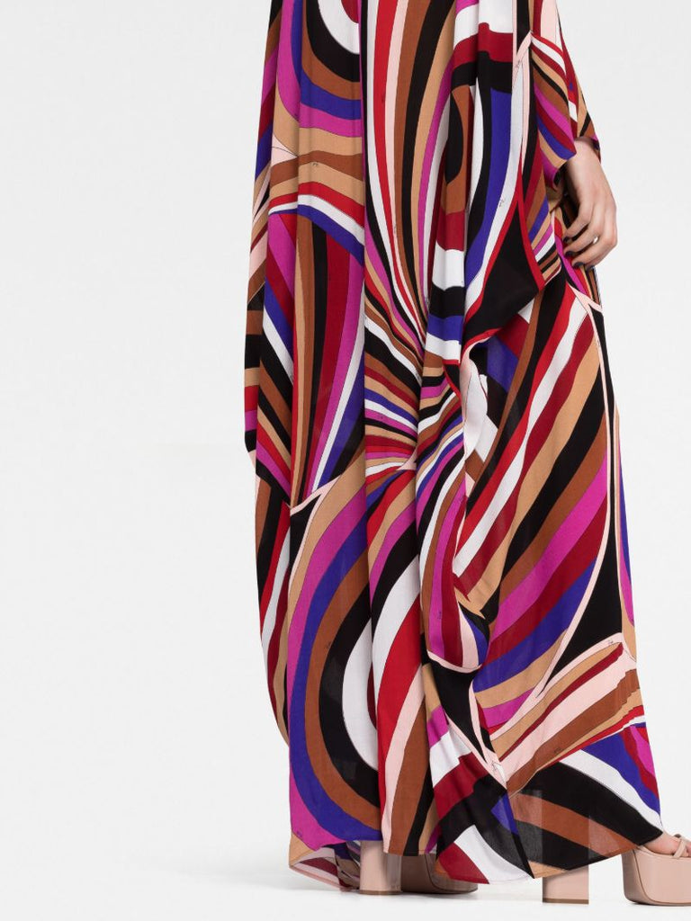 Multicolour Iride Print Kaftan Dress