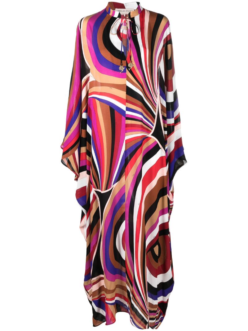 Multicolour Iride Print Kaftan Dress