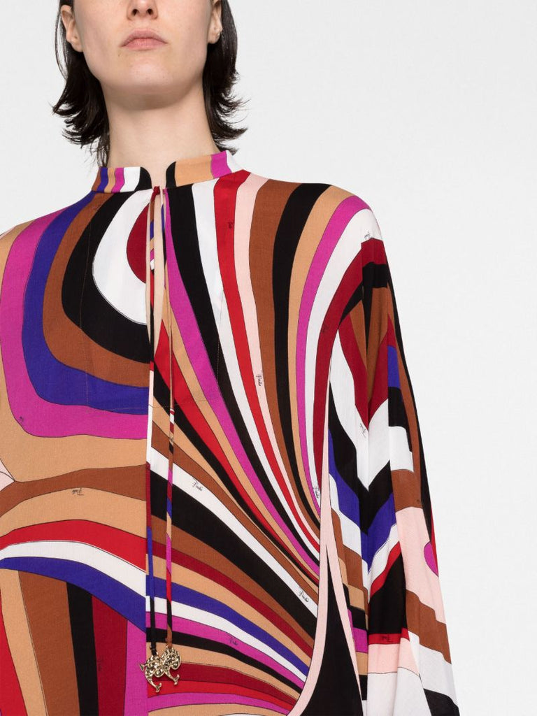 Multicolour Iride Print Kaftan Dress