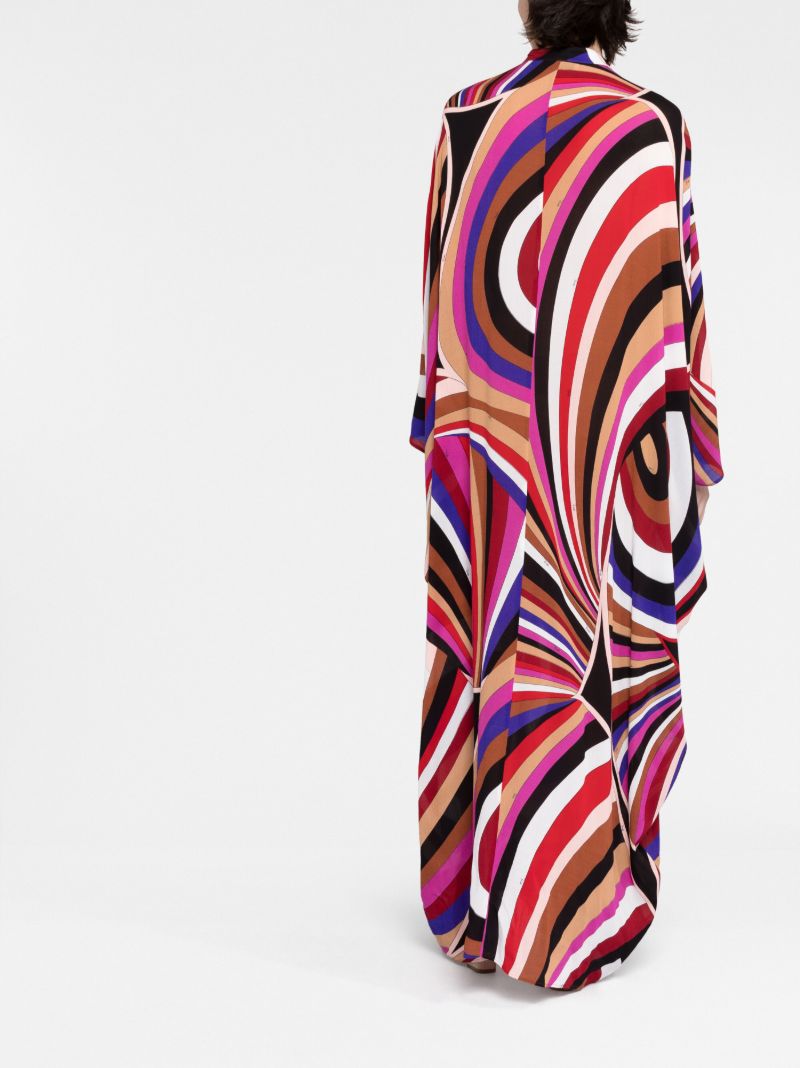 Multicolour Iride Print Kaftan Dress