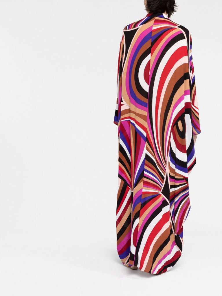 Multicolour Iride Print Kaftan Dress