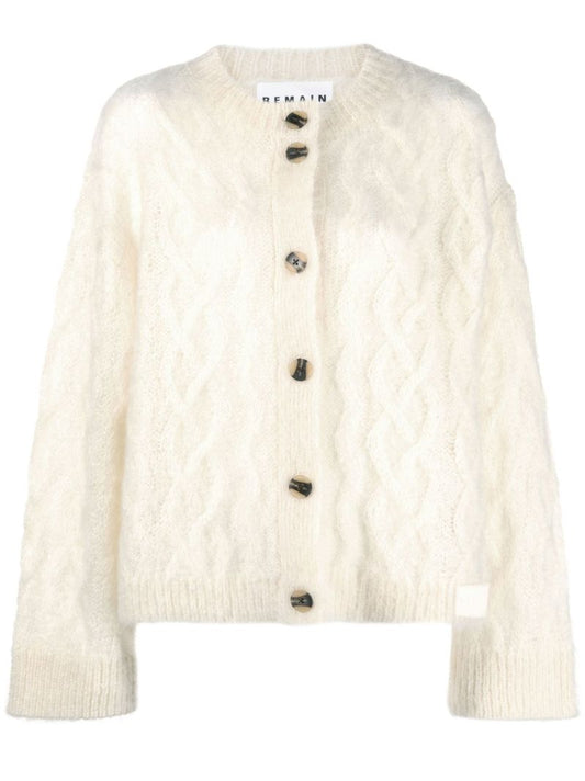 Neutral Krina Cable-knit Cardigan