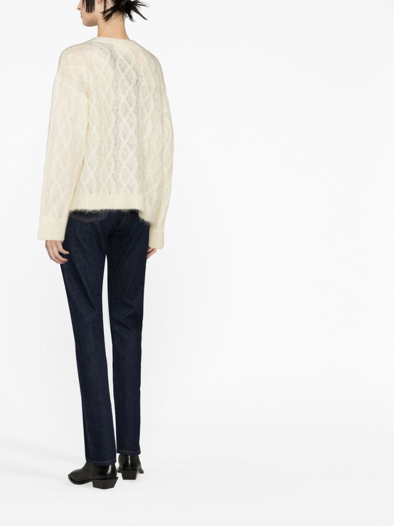 Neutral Krina Cable-knit Cardigan