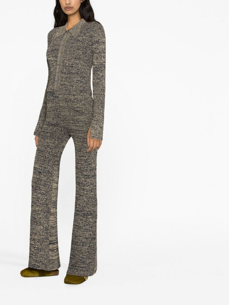 Grey Kulia Ribbed-knit Cardigan