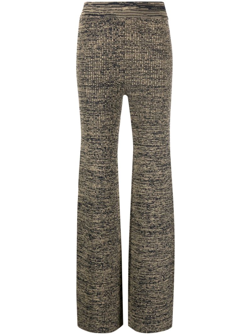 Blue Soleima Ribbed-knit Flared Trousers