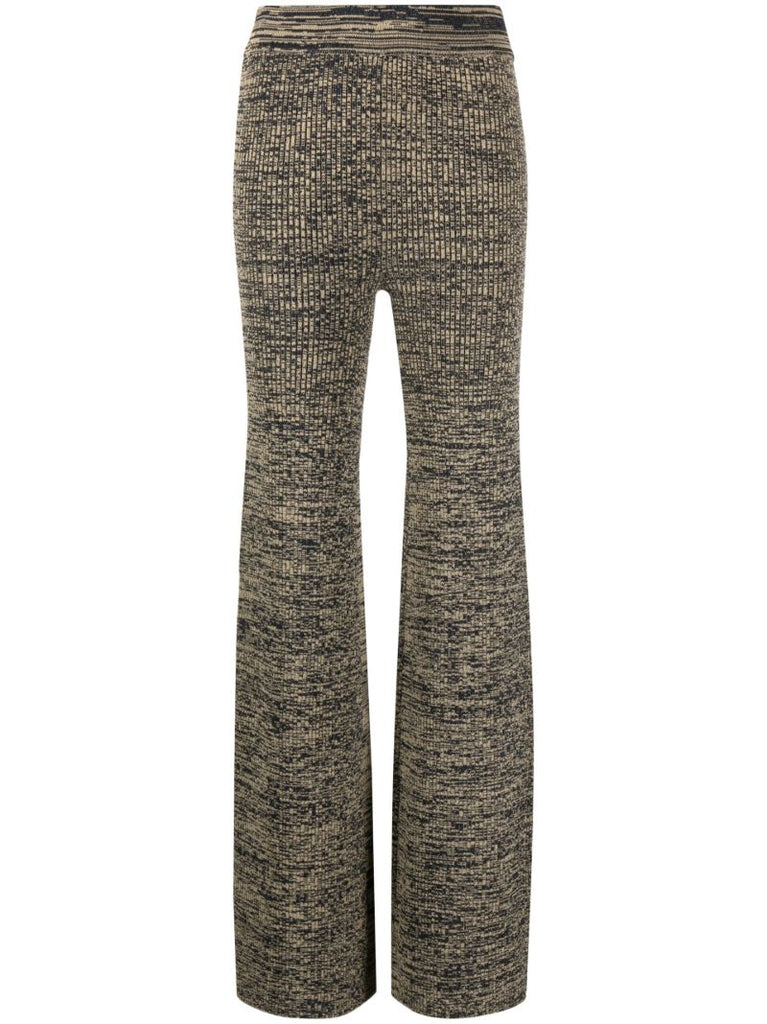 Blue Soleima Ribbed-knit Flared Trousers