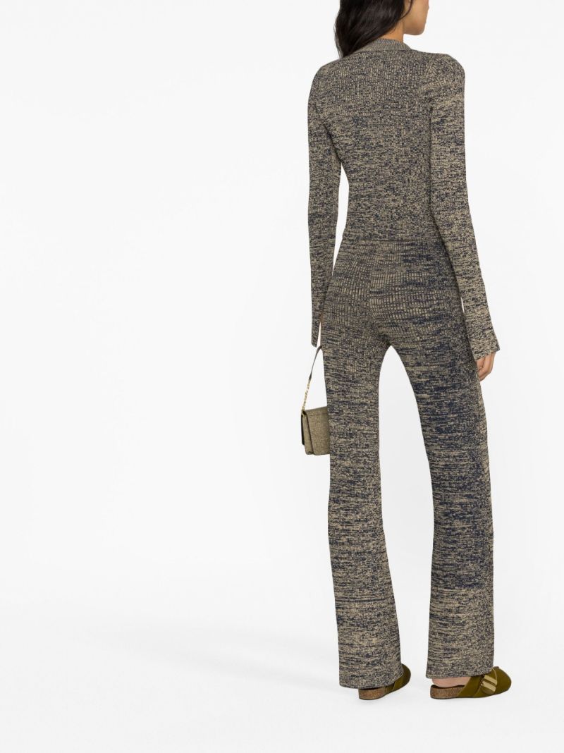 Blue Soleima Ribbed-knit Flared Trousers