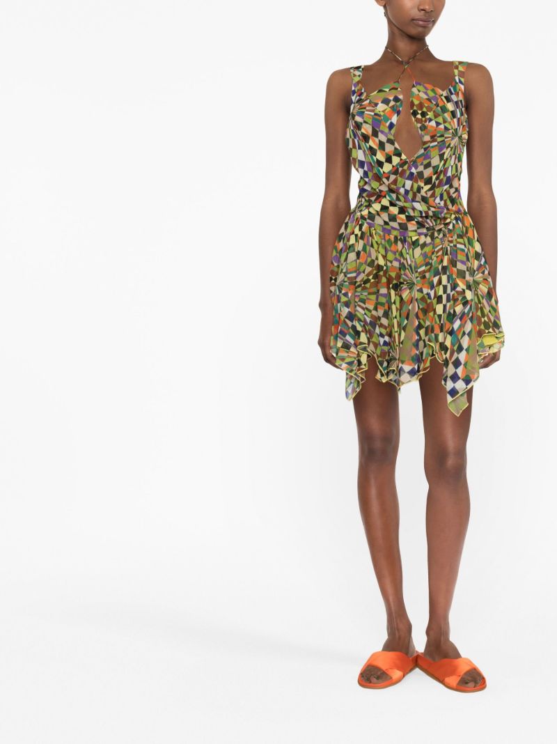 Multicolour Fia Graphic Print Mini Dress